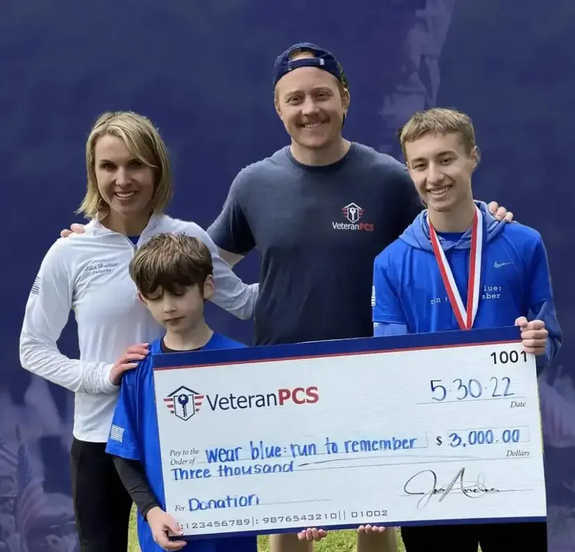 VeteranPCS Gives Back - Military Family with Donation