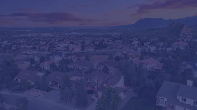 High-end neighborhood aerial view of Castle Rock, CO